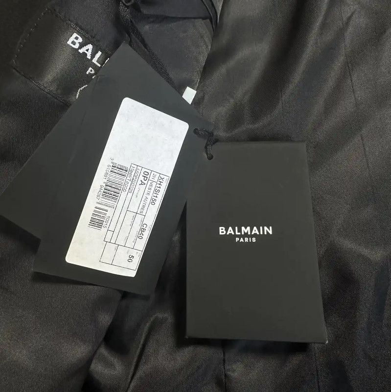 Balmain Balmain Black Wool Embroidered Men's Long Coat 0089 Size US XL / EU 56 / 4 - 3 Thumbnail