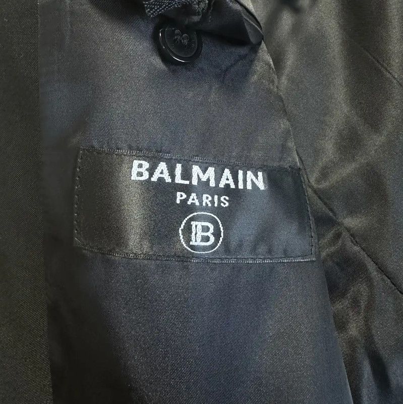Balmain Balmain Black Wool Embroidered Men's Long Coat 0089 Size US XL / EU 56 / 4 - 4 Thumbnail