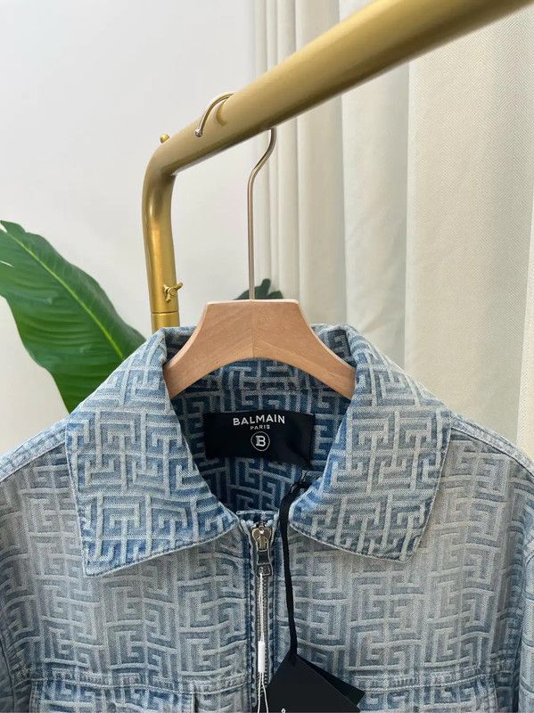 Balmain Balmain Men's Blue Jacket with Distinct Pattern 0089 Size US L / EU 52-54 / 3 - 3 Thumbnail