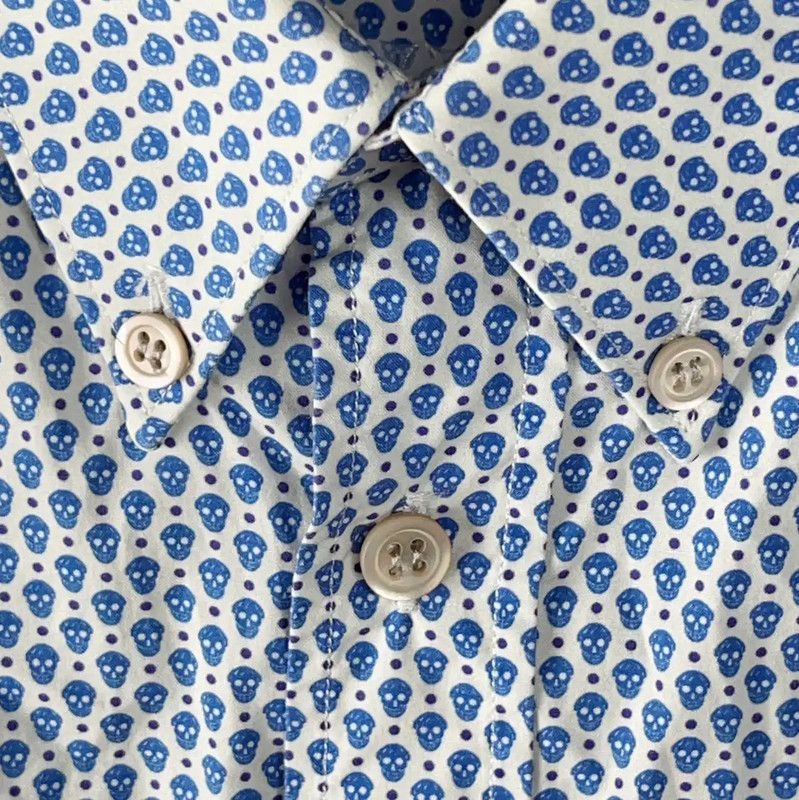 Alexander McQueen Alexander McQueen Blue Cotton Short Sleeve Shirt 0089 Size US XL / EU 56 / 4 - 3 Thumbnail