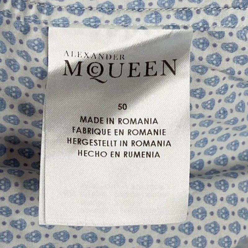 Alexander McQueen Alexander McQueen Blue Cotton Short Sleeve Shirt 0089 Size US XL / EU 56 / 4 - 5 Thumbnail
