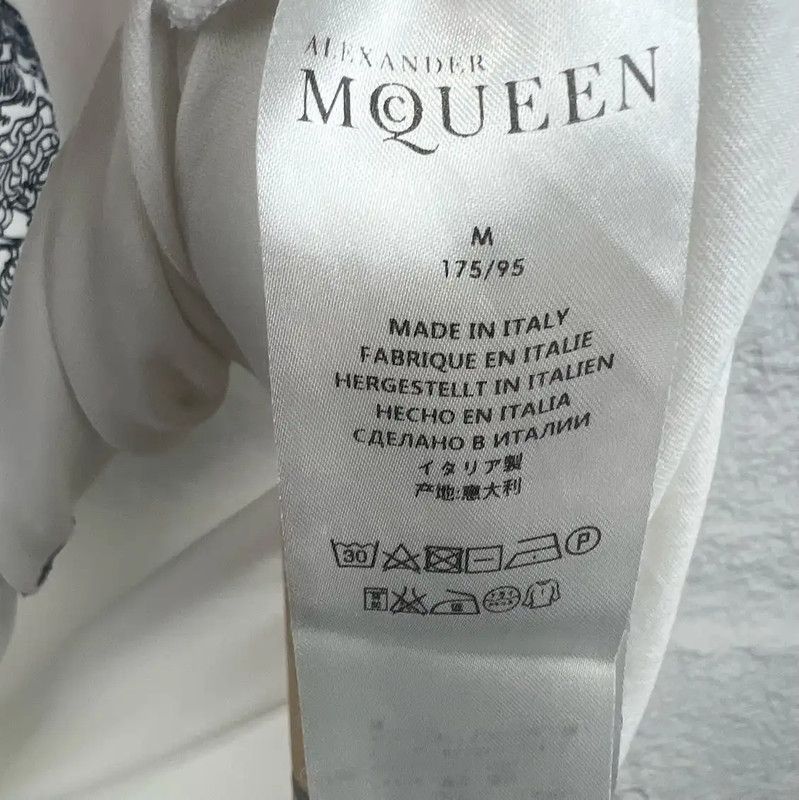 Alexander McQueen Alexander McQueen Men's White Cotton T-Shirt 0089 Size US M / EU 48-50 / 2 - 4 Thumbnail