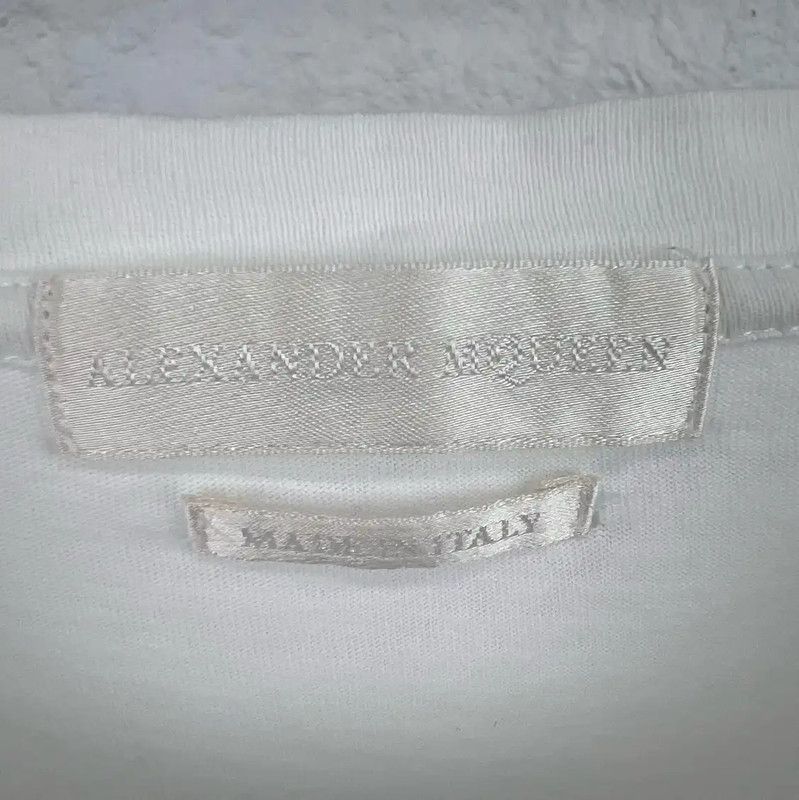 Alexander McQueen Alexander McQueen Men's White Cotton T-Shirt 0089 Size US M / EU 48-50 / 2 - 3 Thumbnail