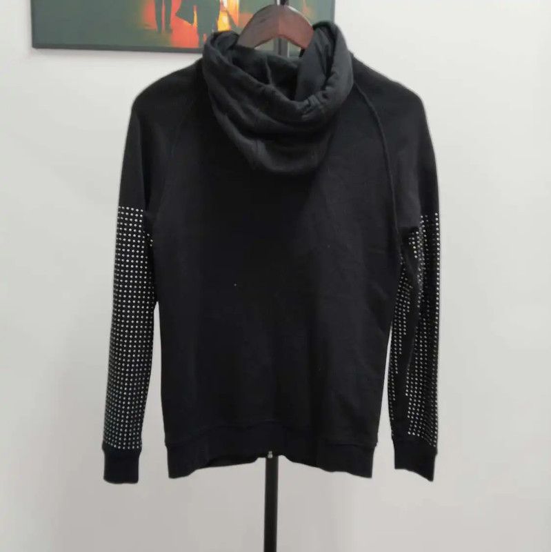 Alexander McQueen Alexander McQueen Black Cotton Long Sleeve Hoodie 0089 Size US XXS / EU 40 - 2 Thumbnail