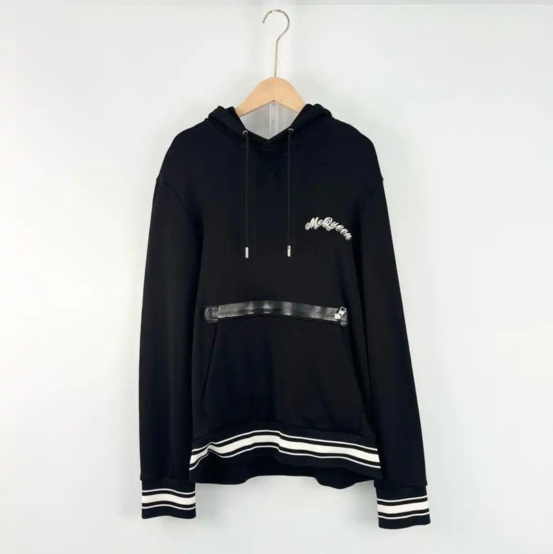 Alexander McQueen Alexander McQUEEN Black Striped Logo Hoodie 0089 Size US XL / EU 56 / 4 - 2 Thumbnail