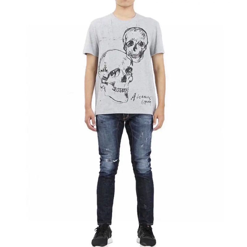 Alexander McQueen Alexander McQueen Men's Logo Skull T-Shirt 0089 Size US S / EU 44-46 / 1 - 9 Thumbnail