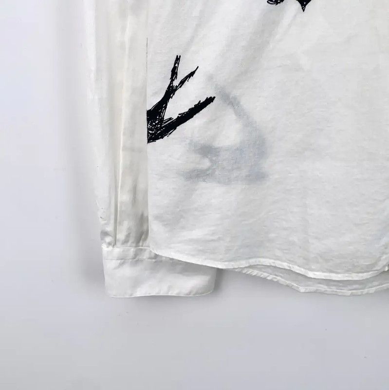 Alexander McQueen Alexander McQueen White Cotton Printed Long Sleeve Shirt 0089 Size US L / EU 52-54 / 3 - 4 Thumbnail