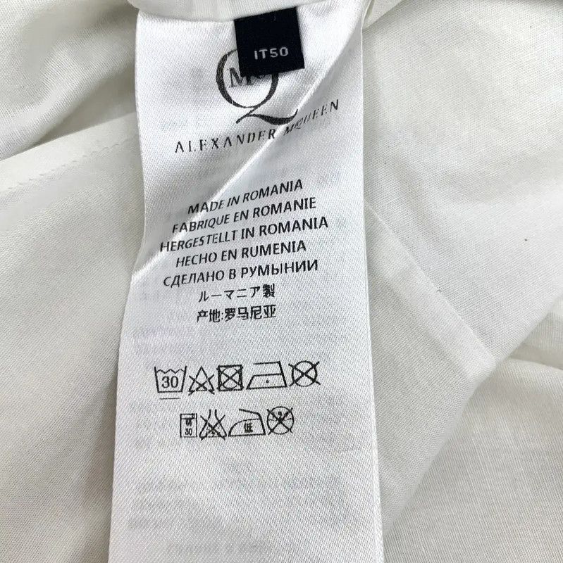 Alexander McQueen Alexander McQueen White Cotton Printed Long Sleeve Shirt 0089 Size US L / EU 52-54 / 3 - 6 Thumbnail