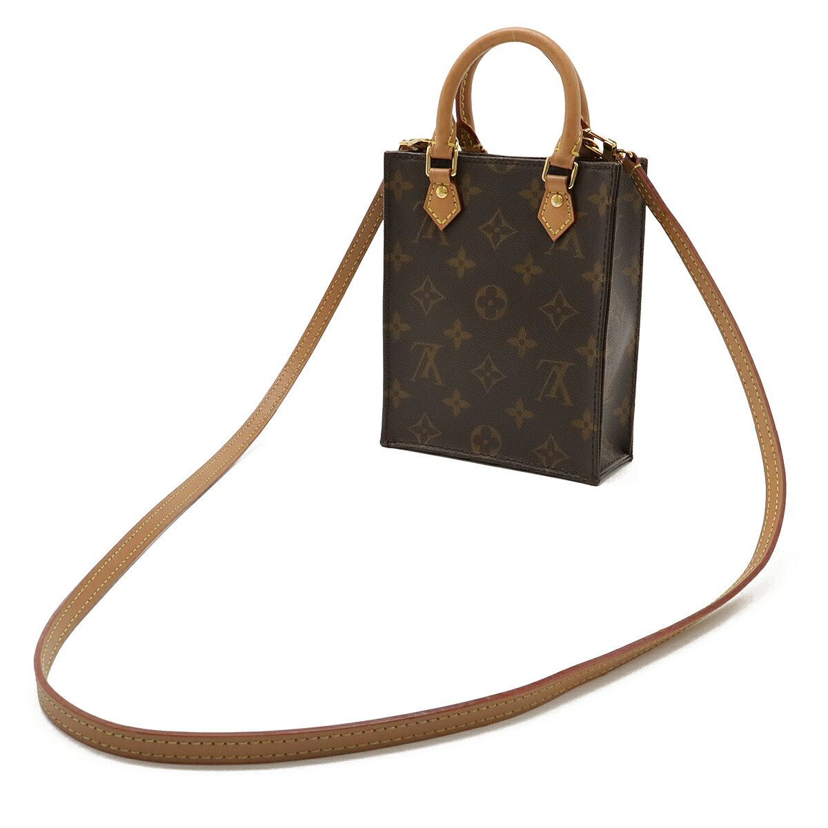 Louis Vuitton Louis Vuitton Louis Vuitton Petit Sac Plat Monogram 2way Bag Canvas Shoulder Bag M81295 DUTY FREE for USA Size ONE SIZE - 2 Thumbnail