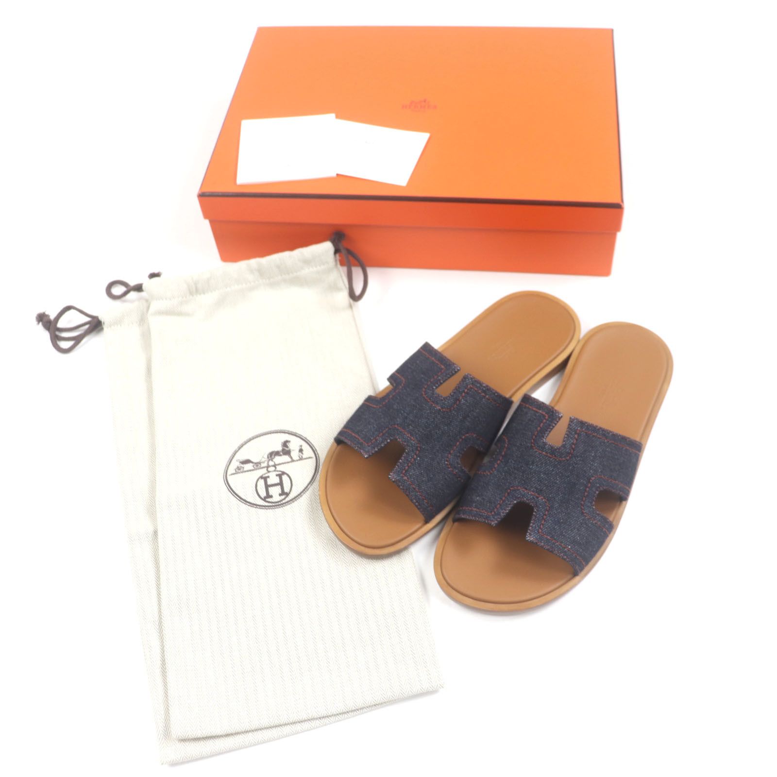 Hermes Hermes Hermes Shipre Denim Sandals Denim Shoes DUTY FREE for USA Size ONE SIZE - 2 Thumbnail