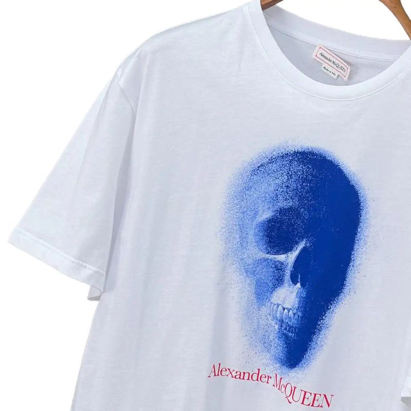 Alexander McQueen Alexander McQueen White Cotton Skull Print T-Shirt 0089 Size US XXL / EU 58 / 5 - 4 Thumbnail