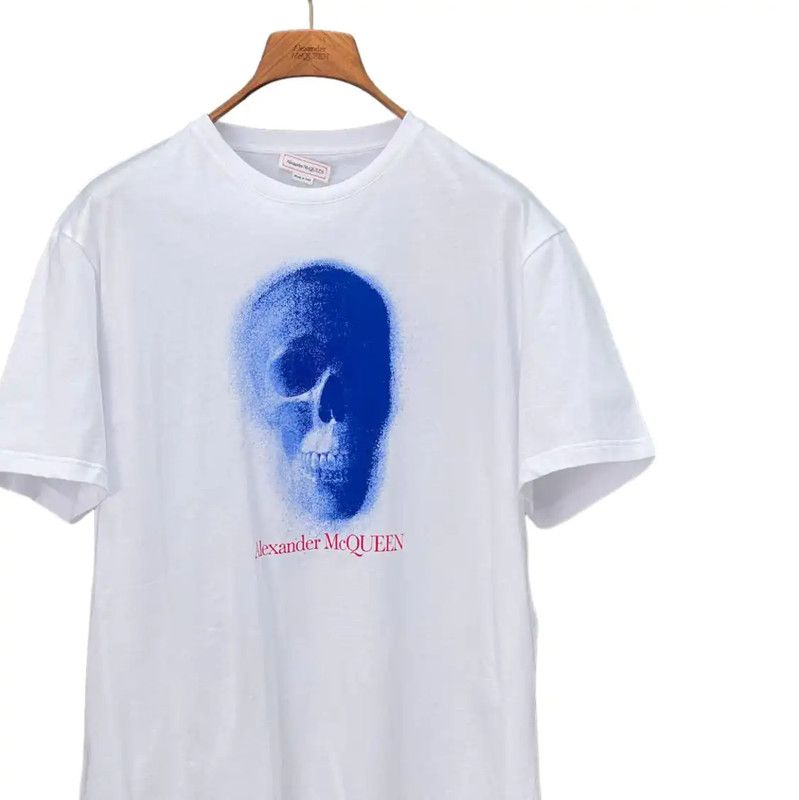 Alexander McQueen Alexander McQueen White Cotton Skull Print T-Shirt 0089 Size US XXL / EU 58 / 5 - 3 Thumbnail