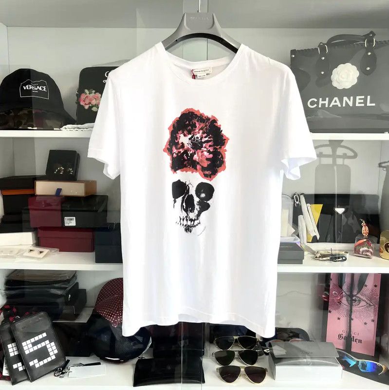 Alexander McQueen Alexander McQueen White Cotton Skull Graphic Tee 0089 Size US S / EU 44-46 / 1 - 2 Thumbnail