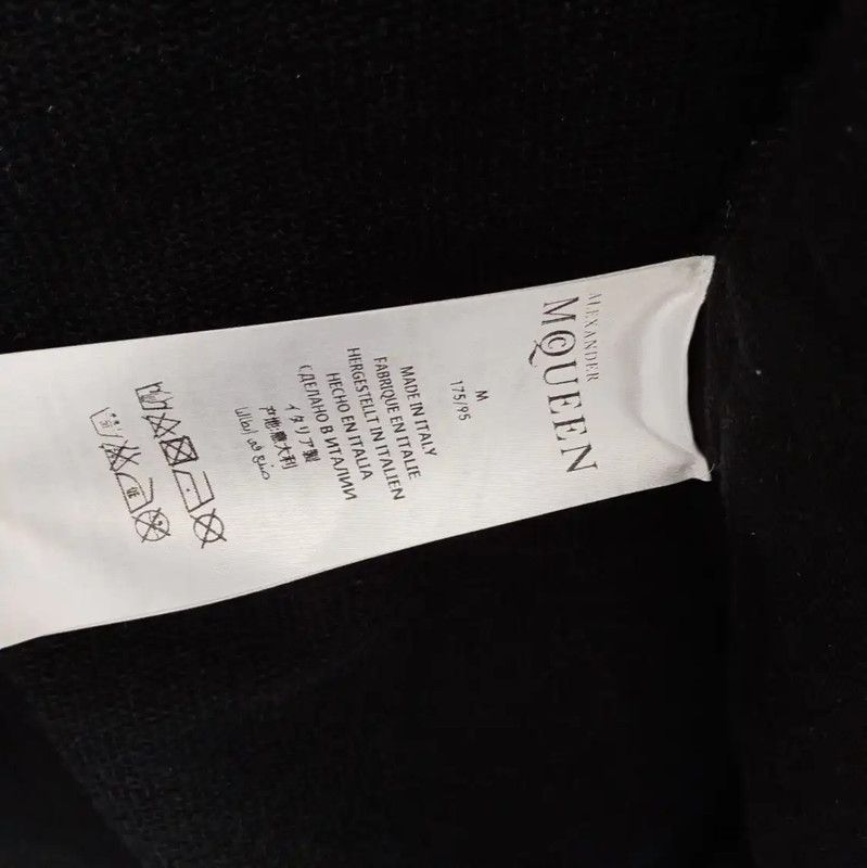 Alexander McQueen Alexander McQueen Black Cotton Embroidered Hoodie 0089 Size US M / EU 48-50 / 2 - 9 Thumbnail