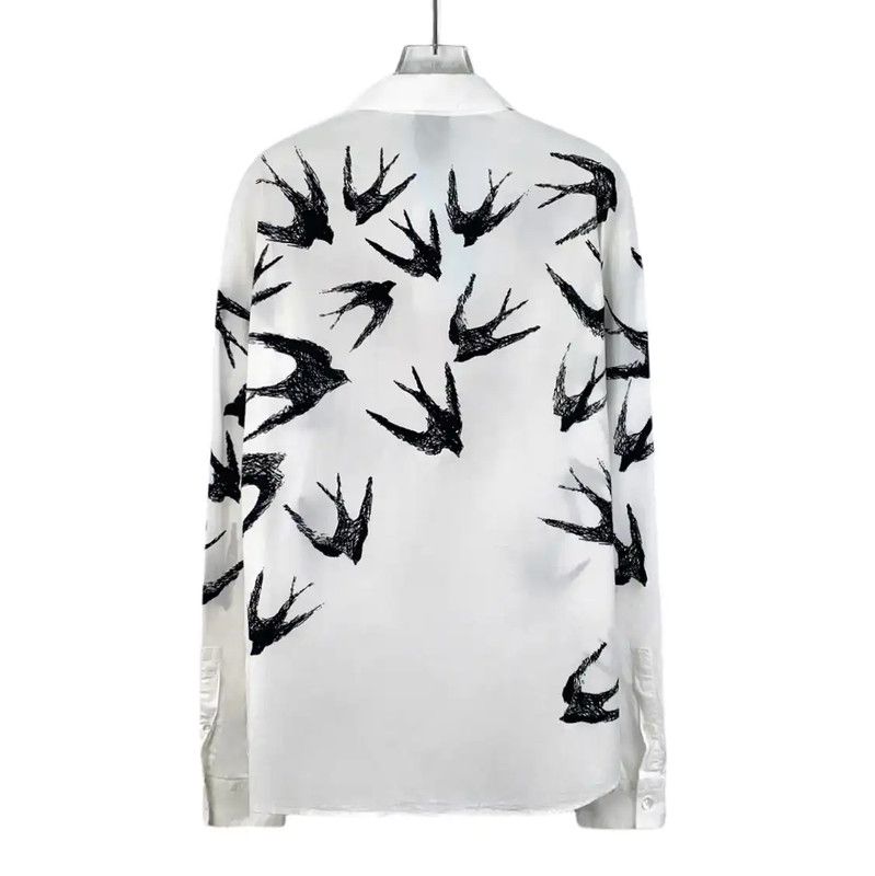 Alexander McQueen Alexander McQueen White Cotton Long Sleeve Shirt 0089 Size US L / EU 52-54 / 3 - 2 Thumbnail