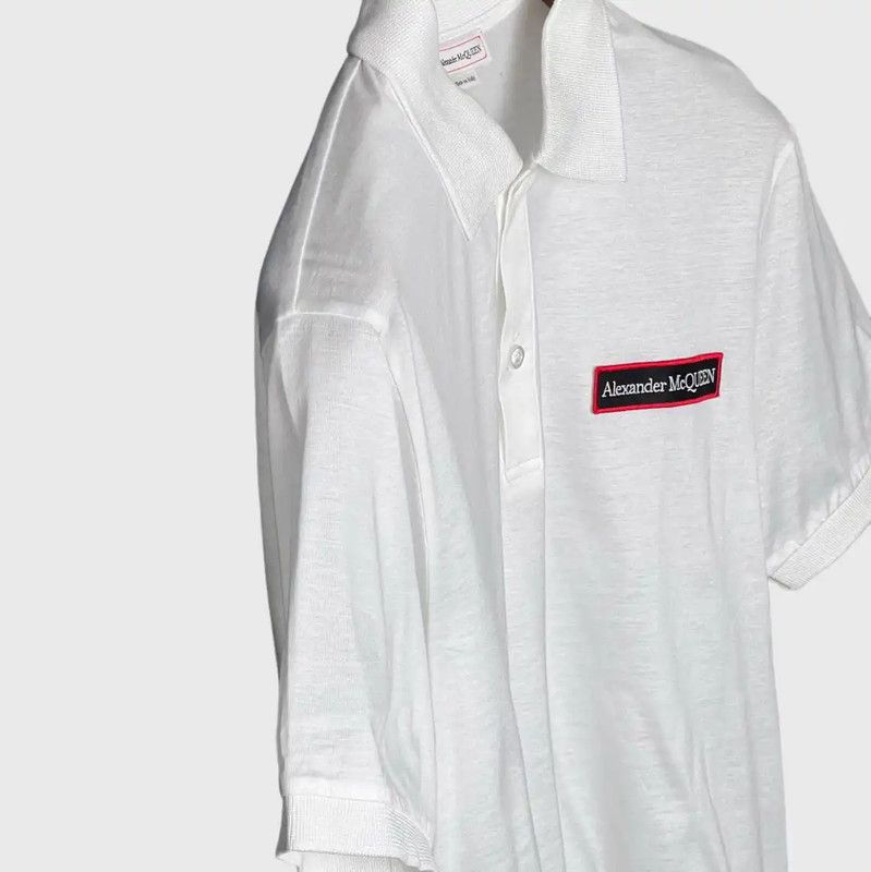 Alexander McQueen Alexander McQueen White Cotton Men's Polo 0089 Size US S / EU 44-46 / 1 - 6 Thumbnail