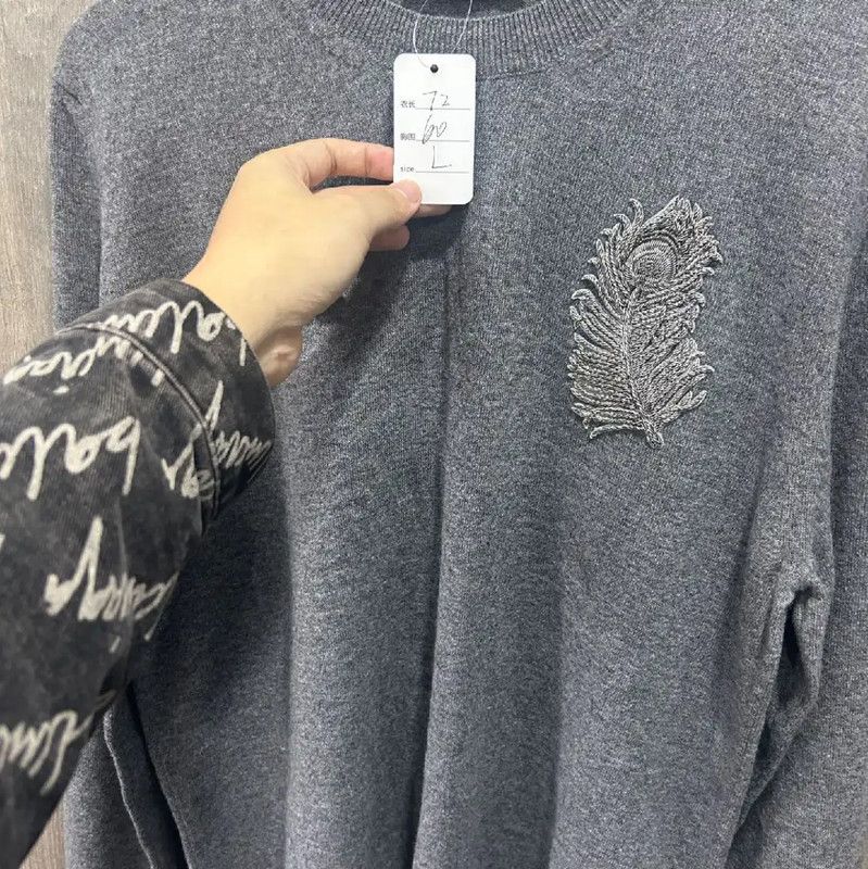 Alexander McQueen Alexander McQueen Gray Cotton Pullover Sweater 0089 Size US L / EU 52-54 / 3 - 9 Thumbnail