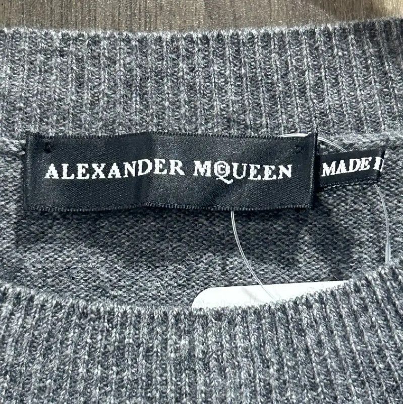 Alexander McQueen Alexander McQueen Gray Cotton Pullover Sweater 0089 Size US L / EU 52-54 / 3 - 4 Thumbnail