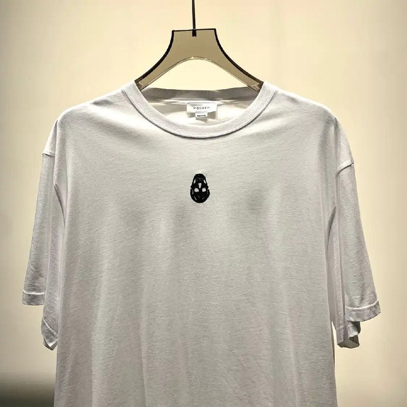 Alexander McQueen Alexander McQueen White Cotton Men's T-Shirt 0089 Size US XL / EU 56 / 4 - 3 Thumbnail