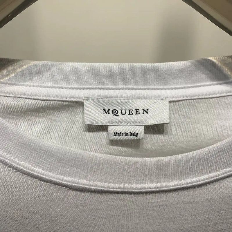 Alexander McQueen Alexander McQueen White Cotton Men's T-Shirt 0089 Size US XL / EU 56 / 4 - 2 Thumbnail