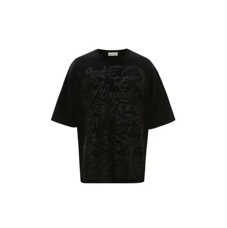 Alexander McQueen Alexander McQueen Black Cotton Printed Short Sleeve T-Shirt 0089 Size US M / EU 48-50 / 2 - 5 Thumbnail
