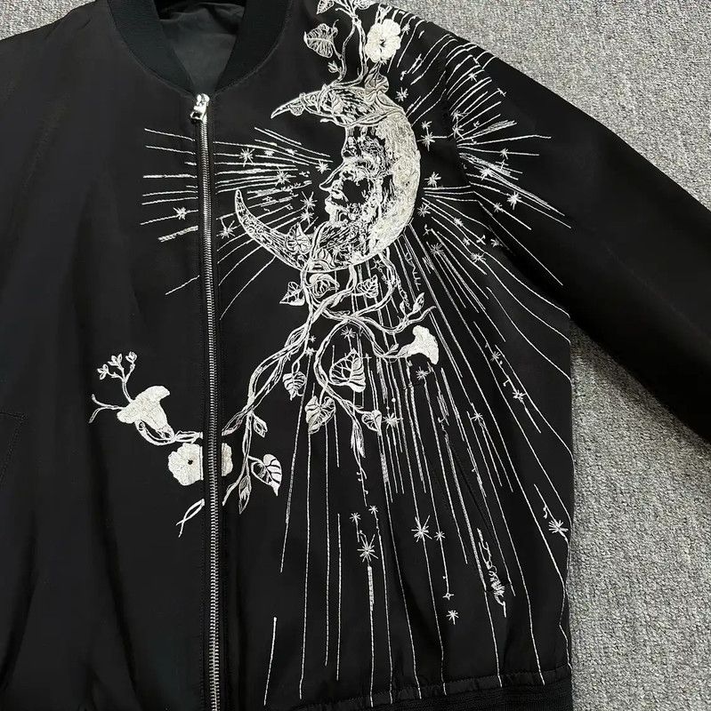 Alexander McQueen Alexander McQueen Black Long Sleeve Embroidered Jacket 0089 Size US XL / EU 56 / 4 - 2 Thumbnail