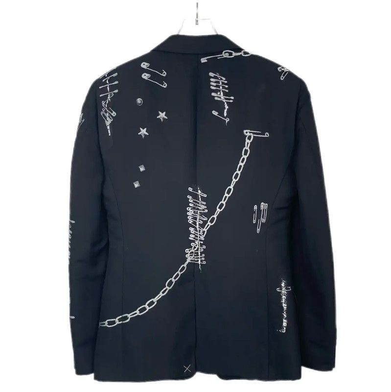 Alexander McQueen Alexander McQueen Black Wool Embellished Jacket 0089 Size US S / EU 44-46 / 1 - 2 Thumbnail