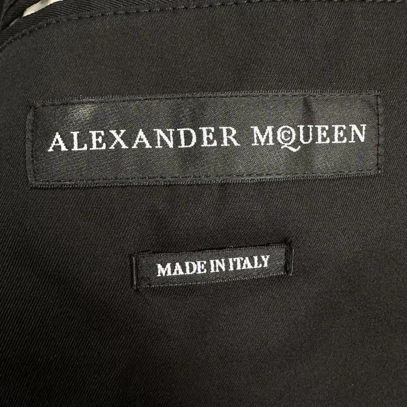 Alexander McQueen Alexander McQueen Black Cotton Embroidered Long Jacket 0089 Size US XL / EU 56 / 4 - 5 Thumbnail