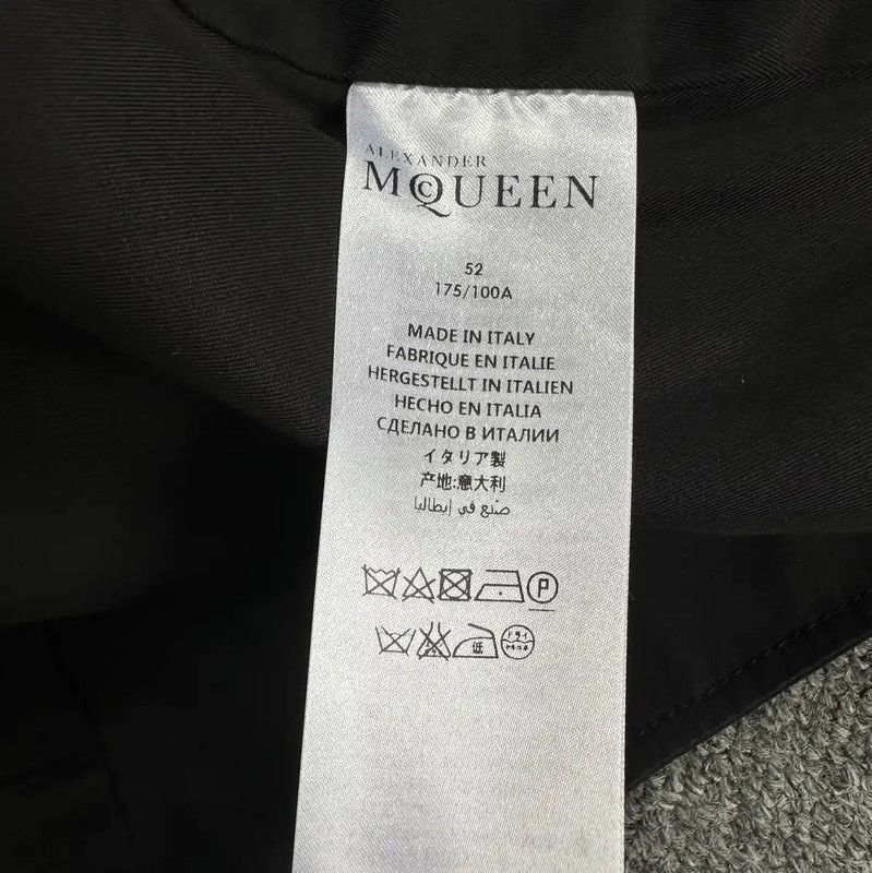 Alexander McQueen Alexander McQueen Black Cotton Embroidered Long Jacket 0089 Size US XL / EU 56 / 4 - 6 Thumbnail