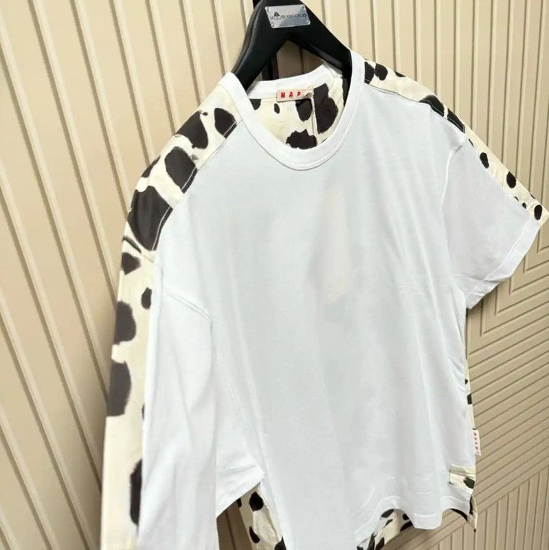 Marni Marni Men's Summer White Cotton Print T-Shirt 0089 Size US L / EU 52-54 / 3 - 3 Thumbnail