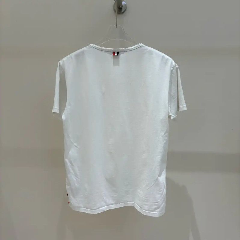 Thom Browne Thom Browne White Striped Short Sleeve T-Shirt 0089 Size US L / EU 52-54 / 3 - 2 Thumbnail