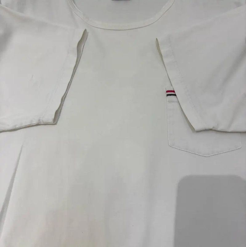 Thom Browne Thom Browne White Striped Short Sleeve T-Shirt 0089 Size US L / EU 52-54 / 3 - 5 Thumbnail