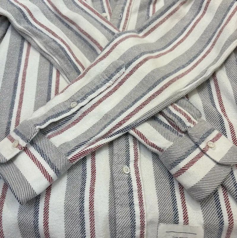 Thom Browne Thom Browne Men's Colorblock Striped Long Sleeve Shirt 0089 Size US M / EU 48-50 / 2 - 5 Thumbnail