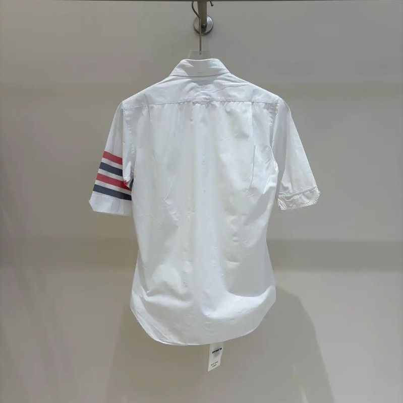 Thom Browne Thom Browne Men's Short Sleeve Striped Shirt 0089 Size US S / EU 44-46 / 1 - 2 Thumbnail