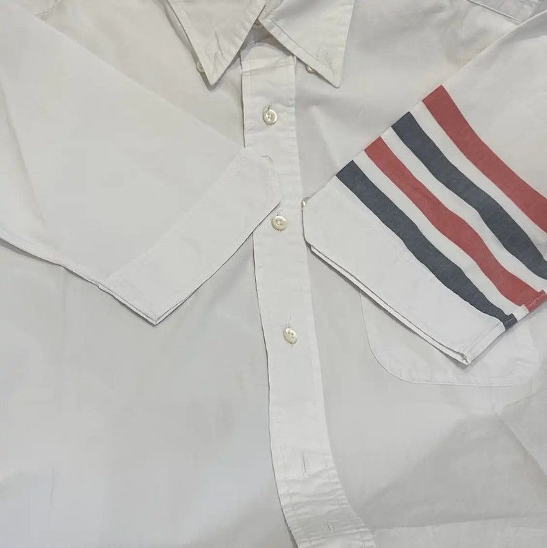 Thom Browne Thom Browne Men's Short Sleeve Striped Shirt 0089 Size US S / EU 44-46 / 1 - 5 Thumbnail