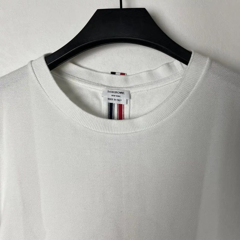 Thom Browne Thom Browne White Cotton Men's T-shirt 0089 Size US L / EU 52-54 / 3 - 6 Thumbnail