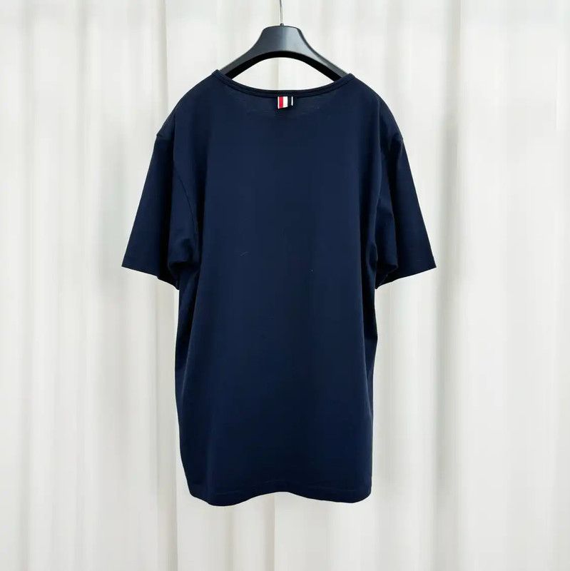 Thom Browne Thom Browne Navy Striped Short Sleeve T-Shirt 0089 Size US M / EU 48-50 / 2 - 2 Thumbnail