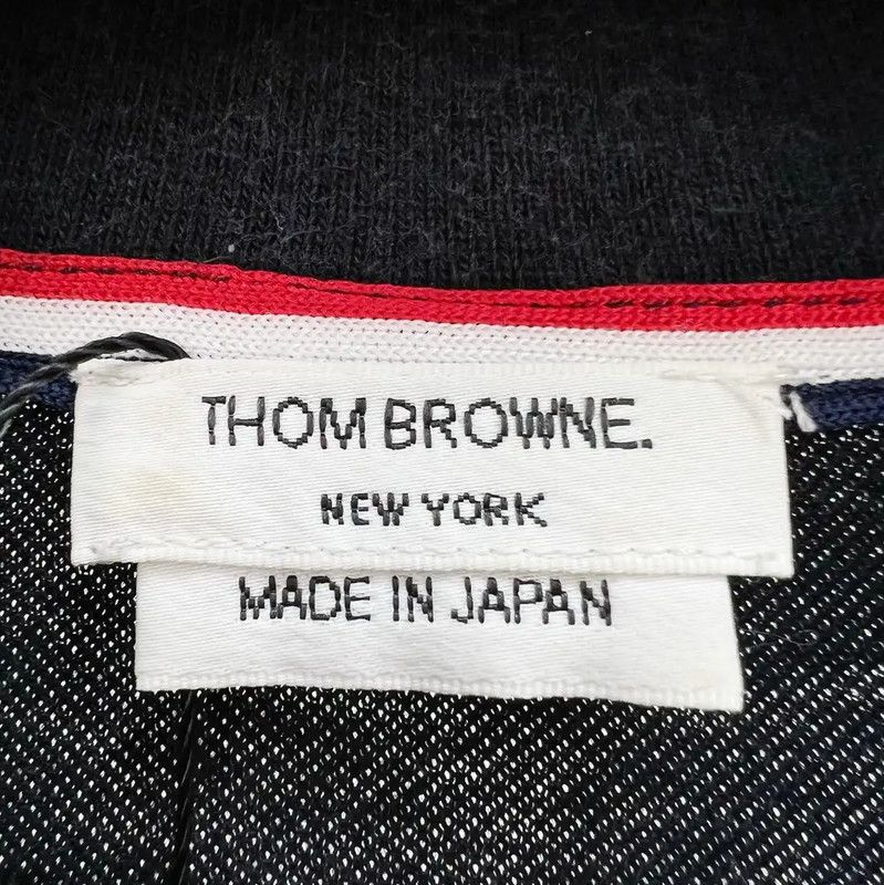 Thom Browne Thom Browne Summer Navy Cotton Striped Polo 0089 Size US M / EU 48-50 / 2 - 6 Thumbnail