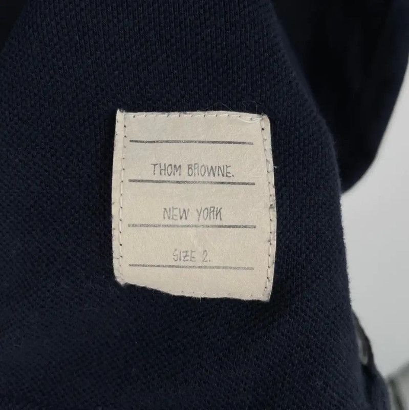 Thom Browne Thom Browne Men's Navy Blue Cotton Polo 0089 Size US M / EU 48-50 / 2 - 5 Thumbnail