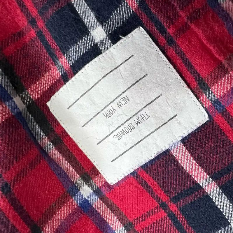 Thom Browne Thom Browne Red Plaid Cotton Shirt for Men 0089 Size US M / EU 48-50 / 2 - 5 Thumbnail