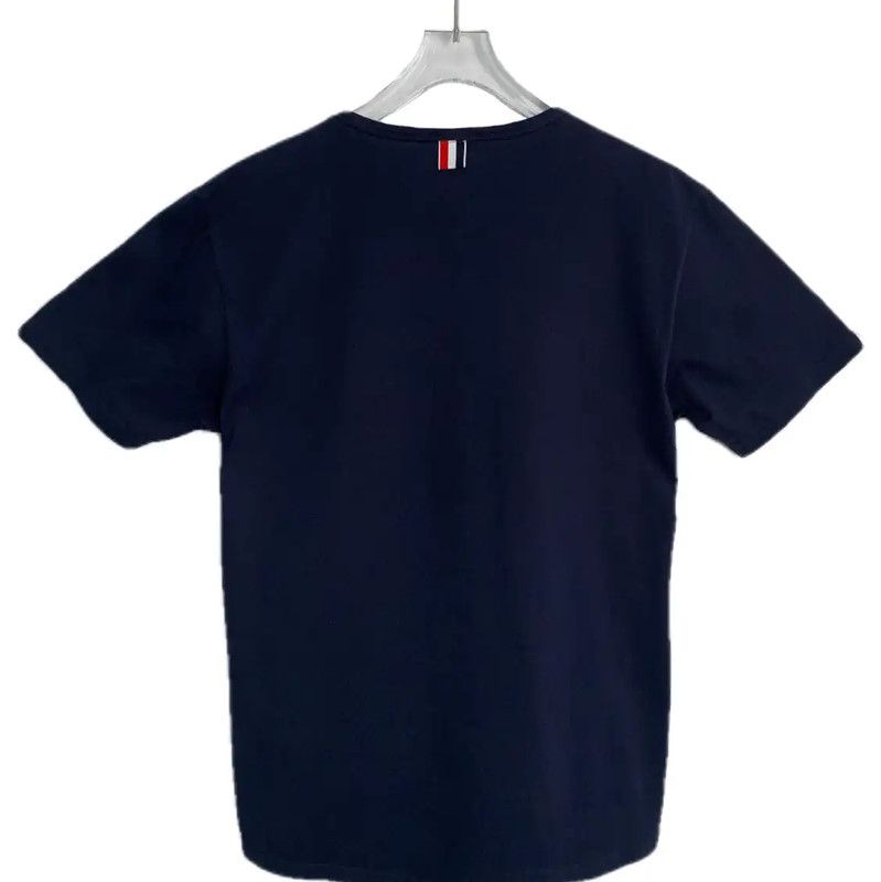 Thom Browne Thom Browne Navy Cotton Men's T-shirt 0089 Size US L / EU 52-54 / 3 - 2 Thumbnail