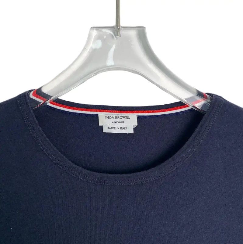 Thom Browne Thom Browne Navy Cotton Men's T-shirt 0089 Size US L / EU 52-54 / 3 - 3 Thumbnail