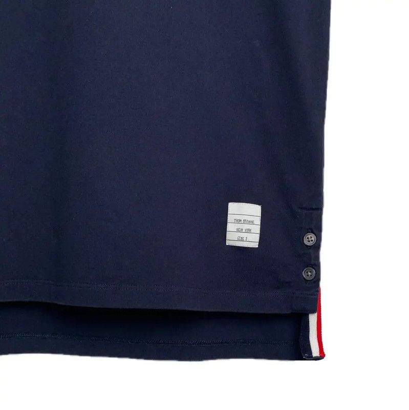 Thom Browne Thom Browne Navy Cotton Men's T-shirt 0089 Size US L / EU 52-54 / 3 - 5 Thumbnail