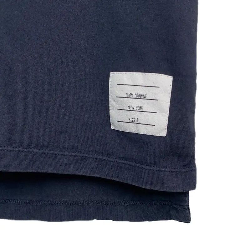 Thom Browne Thom Browne Men's Navy Cotton T-Shirt 0089 Size US L / EU 52-54 / 3 - 5 Thumbnail
