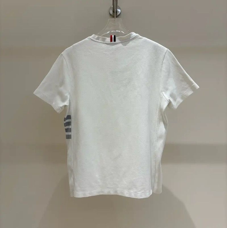 Thom Browne Thom Browne Men's White Short Sleeve T-shirt 0089 Size US L / EU 52-54 / 3 - 2 Thumbnail