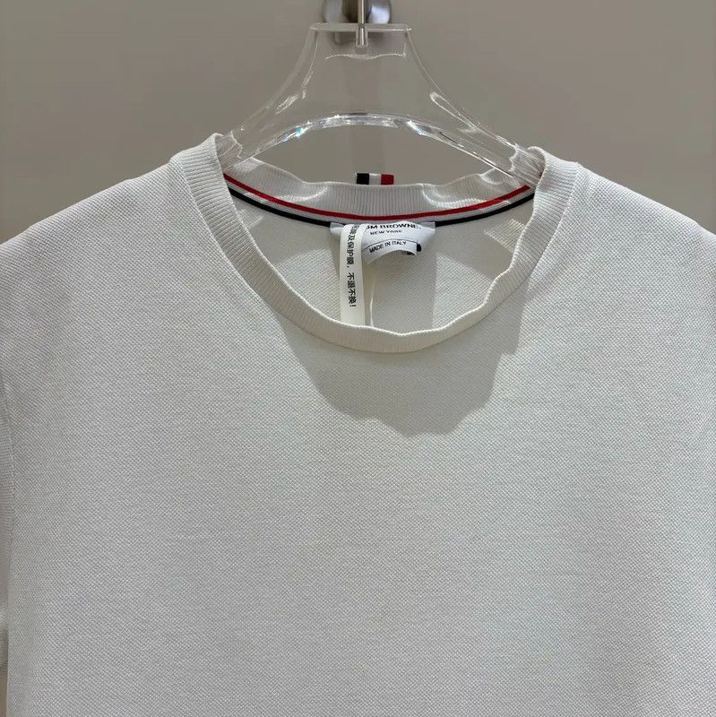 Thom Browne Thom Browne Men's White Short Sleeve T-shirt 0089 Size US L / EU 52-54 / 3 - 3 Thumbnail