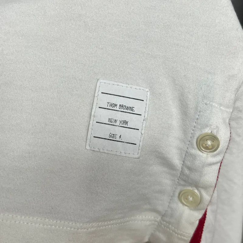 Thom Browne Thom Browne Men's White Cotton T-Shirt 0089 Size US L / EU 52-54 / 3 - 3 Thumbnail