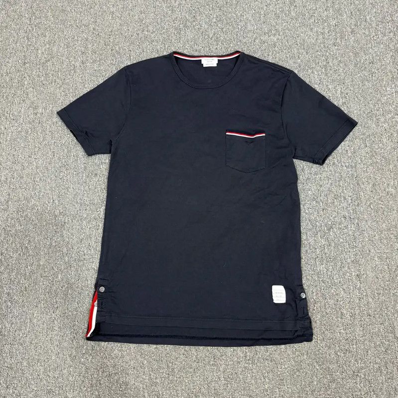 Thom Browne Thom Browne Men's Blue Cotton T-Shirt 0089 Size US M / EU 48-50 / 2 - 2 Thumbnail