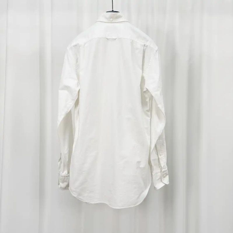 Thom Browne Thom Browne White Striped Long Sleeve Shirt 0089 Size US M / EU 48-50 / 2 - 2 Thumbnail