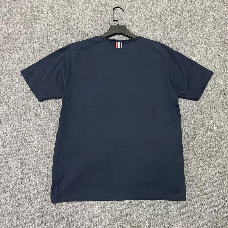 Thom Browne Thom Browne Navy Cotton Short Sleeve T-Shirt 0089 Size US L / EU 52-54 / 3 - 2 Thumbnail